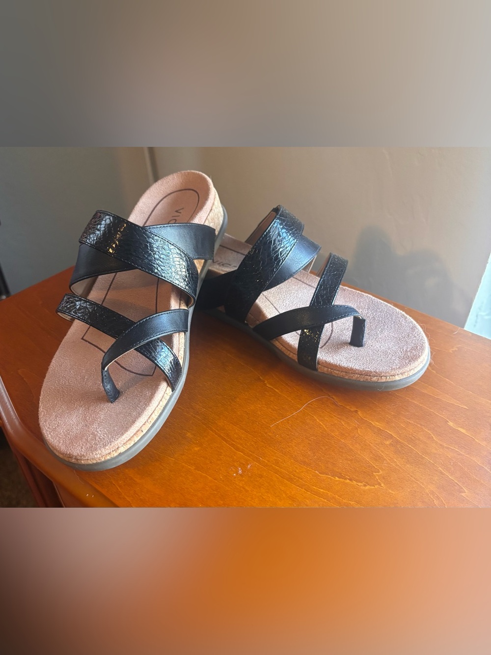 Vionic Embossed Adjustable Sandals - Anelle Size 8